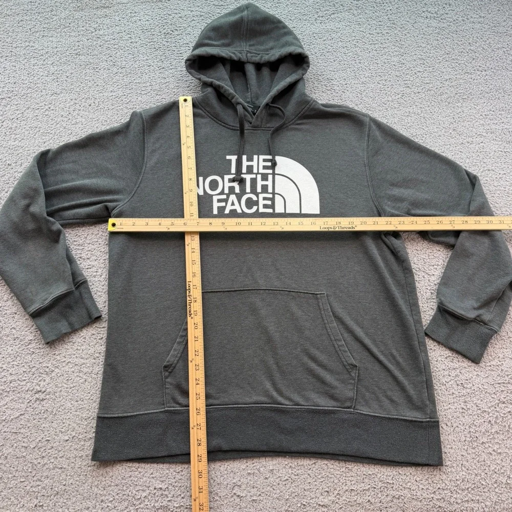 The North Face Mens XL Gray Fleece Hoodie Half Dome Logo Pullover 6169